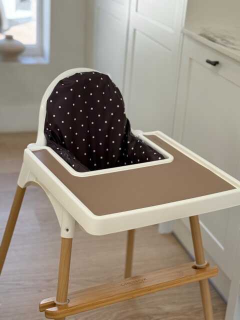 Espresso Polka Dot Cushion Cover Ikea Antilop Highchair, Waterproof Polyester - image 1