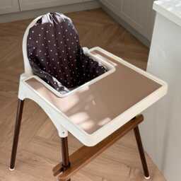 Espresso Polka Dot Cushion Cover Ikea Antilop Highchair, Waterproof Polyester - thumbnail 2