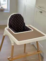 Espresso Polka Dot Cushion Cover Ikea Antilop Highchair, Waterproof Polyester - thumbnail 1
