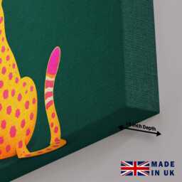Green Cheetah Print Canvas Wall Art Maximalist Animal Pattern Luxury Bold Statement Decor Living Room Bedroom Office Hanging Cute Artwork - thumbnail 2