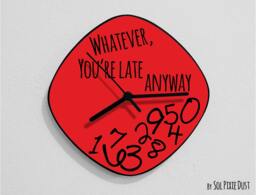 Whatever You're Late Anyway/Oval Red - Wall Clock - thumbnail 1