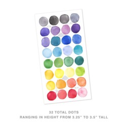 Small Rainbow Watercolor Dots - Fabric Wall Decal Color Story Mej - thumbnail 4