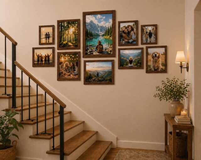Walnut Photo Frame Poster Picture Frames Gallery Wall Set - 10 Piece Collage Art Display Home Decor Anniversary Gifts - image 1