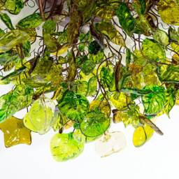 Green Flush Mount Lighting, Ceiling Mount Light With Green Flowers & Leaves - thumbnail 4