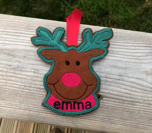 Rudolph Christmas Decoration, Reindeer, Tree Personalised Decoration - image 1