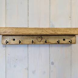 Country Style Key Holder With Hooks For Hallway/Entranceway Kitchen Bedroom Utility - Antique Pine - 0112 - thumbnail 4