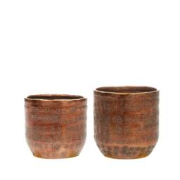 Handmade Copper Plant Pot Hammered Metal Planter - D7 & 8cm Options - thumbnail 2