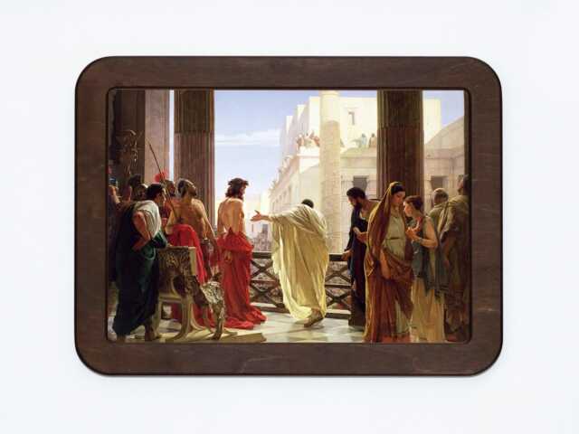 Ecce Homo Behold The Man Antonio Ciseri Jesus Christian Catholic Religious Classic Painting Wooden Framed Art Print - image 1