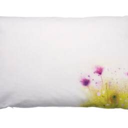 Meadow Flowers Watercolor Cushion, Cushion Cover 40 X 60 cm Made Of Cotton, Green, Purple, Decorative Cushions, Garden Floral - thumbnail 3