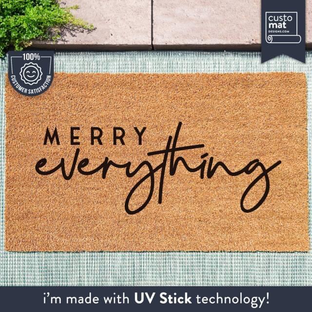 Merry Everything Christmas Doormat - Door Mat Holiday Season Housewarming Gift- Decor Welcome - image 1