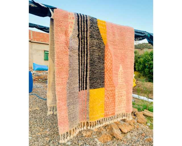 Colorful Moroccan Rug, Shag Berber Rug, Pink Custom Made Carpet, Large Area 9x12 Area Rugs - image 1