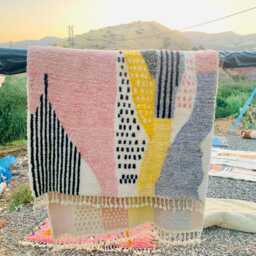 Colorful Moroccan Rug, Shag Berber Rug, Pink Custom Made Carpet, Large Area 9x12 Area Rugs - thumbnail 2
