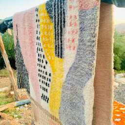 Colorful Moroccan Rug, Shag Berber Rug, Pink Custom Made Carpet, Large Area 9x12 Area Rugs - thumbnail 3