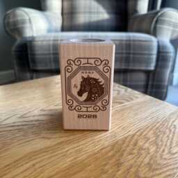 Chinese New Year 2026 - Medium Wooden Pillar Tea Light Holder - Of The Horse Lunar Gifts Gift - thumbnail 3