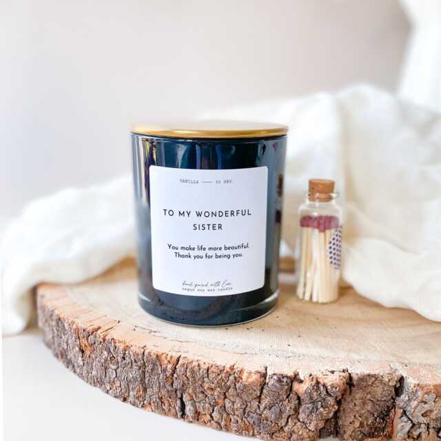 To My Sister Scented Candle, Vegan Soy Wax Gift For Birthday Christmas Thank You - image 1
