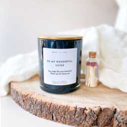 To My Sister Scented Candle, Vegan Soy Wax Gift For Birthday Christmas Thank You