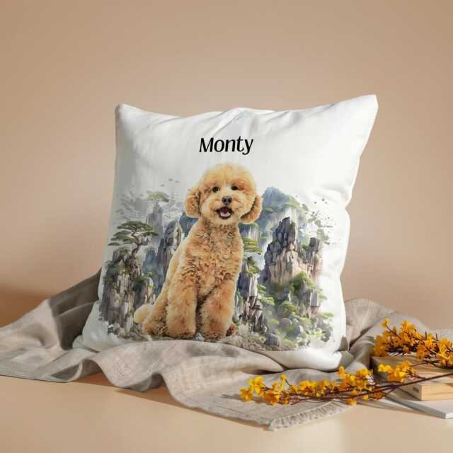 Custom Portrait Pet Pillow - Gifts For Dog Lovers & Loss 4 Art Styles - image 1