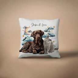 Custom Portrait Pet Pillow - Gifts For Dog Lovers & Loss 4 Art Styles - thumbnail 2