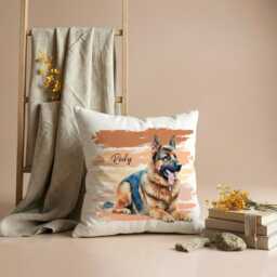 Custom Portrait Pet Pillow - Gifts For Dog Lovers & Loss 4 Art Styles - thumbnail 3