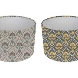 Art Deco Floral Lampshade, Teal & Beige, Handmade in UK - thumbnail 2