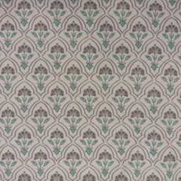 Art Deco Floral Lampshade, Teal & Beige, Handmade in UK - thumbnail 4