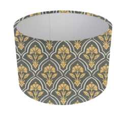 Art Deco Floral Lampshade, Teal & Beige, Handmade in UK - thumbnail 3