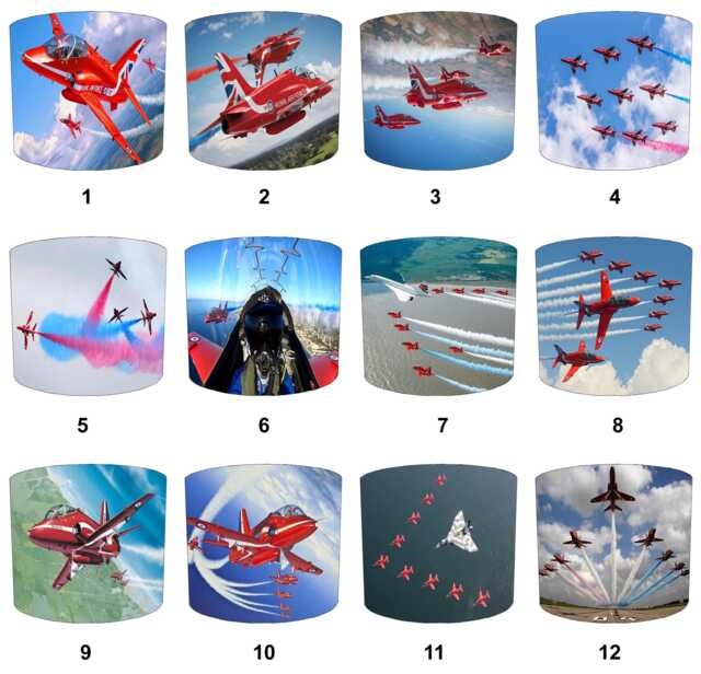 The Red Arrows Drum Lampshade For Ceiling Light Pendants Or Table Lamp Bases - image 1