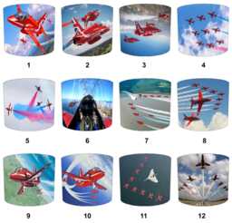The Red Arrows Drum Lampshades For Ceiling Light Shades Pendants Or Bedside, Table Lamp Shades
