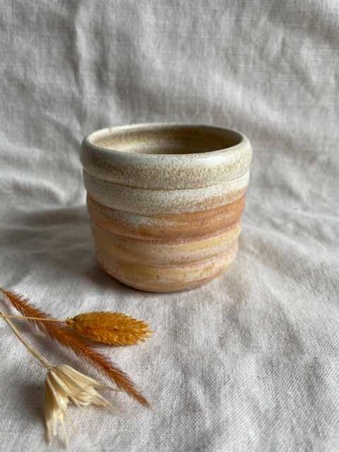 Dunes Bubble Ceramic Cup Or Planter, Handmade Glazed Pot, 200Ml Beige Vessel, Unique British Gift, Handcrafted Plant Pots, Coffee Cup - image 1
