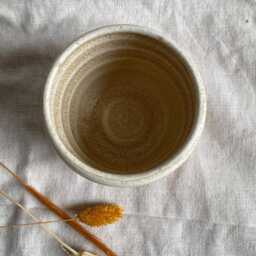 Dunes Bubble Ceramic Cup Or Planter, Handmade Glazed Pot, 200Ml Beige Vessel, Unique British Gift, Handcrafted Plant Pots, Coffee Cup - thumbnail 3