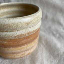 Dunes Bubble Ceramic Cup Or Planter, Handmade Glazed Pot, 200Ml Beige Vessel, Unique British Gift, Handcrafted Plant Pots, Coffee Cup - thumbnail 2