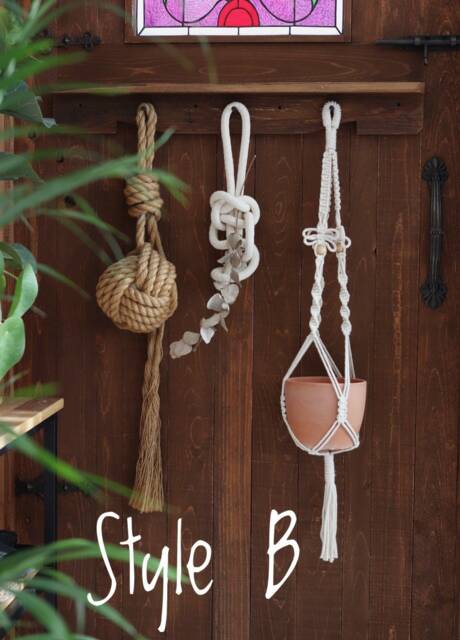 Cotton Macrame Plant Hanger//Bohemian Pot Holder//Hanging Planter//Plant Lover Gift - image 1