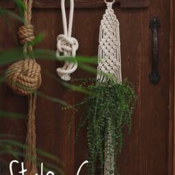 Cotton Macrame Plant Hanger//Bohemian Pot Holder//Hanging Planter//Plant Lover Gift - thumbnail 3