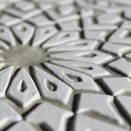 Moroccan Wall Hanging White & Beige For Kitchen Backsplash, Tile Garden Art, Morocco Bathroom #2 30cm Beige&white - thumbnail 2