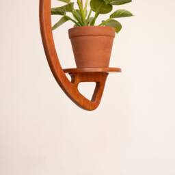 Plant Hanger, Retro, Minimal, Mid-Century Modern, Handmade, Wooden Hanging Plant Shelf - thumbnail 4