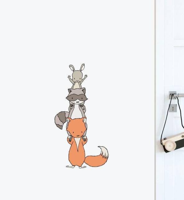 Woodland Animal Stack Wall Sticker Decal - Educational Stickers, Learning, Art, Decals, Kids Room, School, Education, Gifts