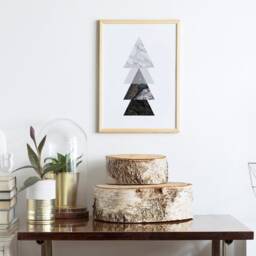 Triangles Art, Geometric Triangles, Modern Poster Print, Abstract Nordic Poster, Marble Wall Decor - thumbnail 3