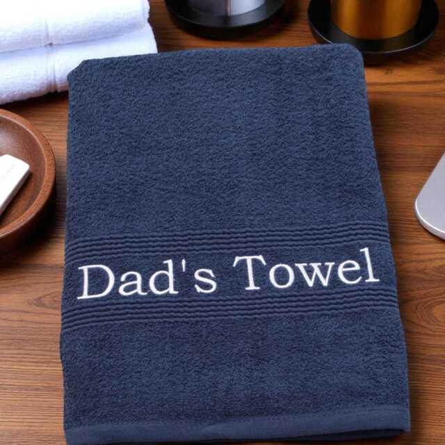 Personalised Mens Bath Towel - Embroidered Name, Egyptian Cotton Gift - image 1