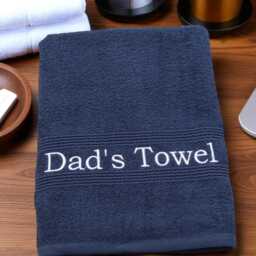 Personalised Mens Bath Towel - Embroidered Name, Egyptian Cotton Gift