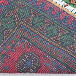 2'6x9'6 Ft Multicolor Runner Rug, Afghan Hand Knotted Veg Dyes Wool Rug, Green Blue Red, Turkmen Oriental Tribal Hallway - thumbnail 4