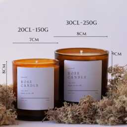 Rose Soy Candle 20Cl/30Cl Amber Refillable Glass Jars Refills Perfect Gift For Her Birthday Personalised Gifts - thumbnail 2