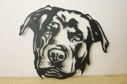Rottweiler Metal Wall Art, Rusty Steel Dog Portrait Decor - thumbnail 1