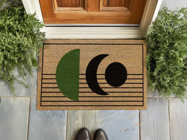 Moon Phase Doormat - Celestial Welcome Mat Modern Boho Entry Rug - image 1