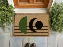 Moon Phase Doormat - Celestial Welcome Mat Modern Boho Entry Rug - thumbnail 1
