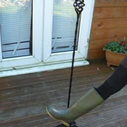 The Purbeck Tall Welly Boot Jack With Balance Handle - Hand-Forged Wrought Iron Free-standing Puller Fully Welded Mud-Room Tool - thumbnail 2