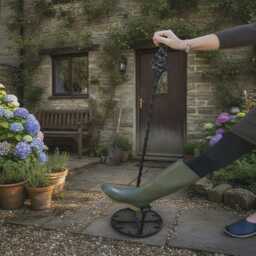 The Purbeck Tall Welly Boot Jack With Balance Handle - Hand-Forged Wrought Iron Free-standing Puller Fully Welded Mud-Room Tool - thumbnail 4