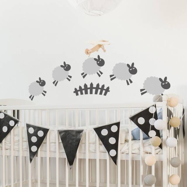 Sheep Wall Decals - Nursery Decals, Animal Decals, Cute Decals, Kids Room Decor 187 - image 1