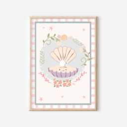 Bright Pastel Ocean & Shell Themed Prints For A Nursery, Little Girls Room Or Playroom. - Prints Only, Unframed - thumbnail 2