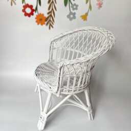 Wicker Kids Chair, Rattan Toddler Wicker Armchair, Child Furniture, Baby White - thumbnail 3