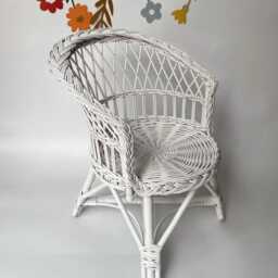 Wicker Kids Chair, Rattan Toddler Wicker Armchair, Child Furniture, Baby White - thumbnail 2